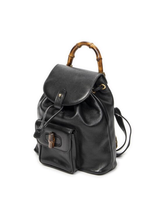 Gucci Mini Bamboo Backpack Black Calfskin Leather main image 9